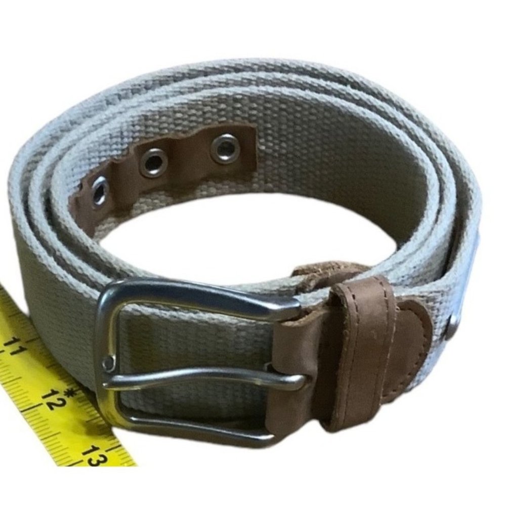 Standard Issue Leather Blend Canvas Woven Belt Men 35" - 39" Waist Guatemala
